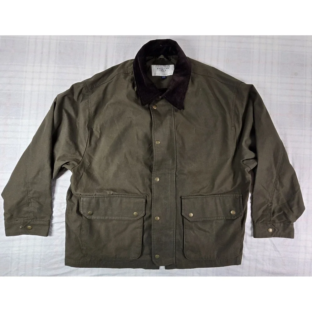 American Eagle Men's Corduroy Collar Canvas Chore Field Barn Coat Jacket XL